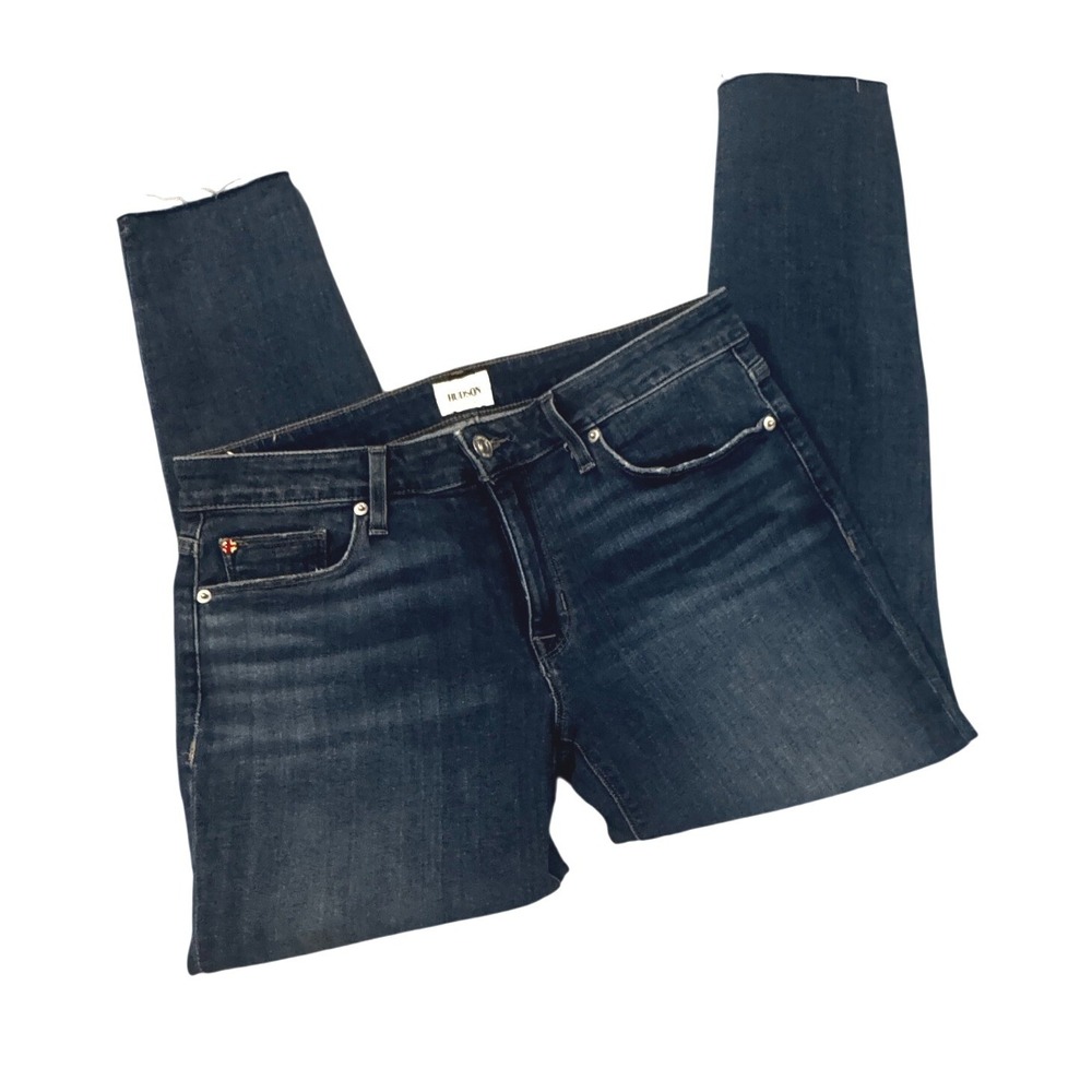 Hudson Ankle Krista Super Skinny Jeans Dark Wash Raw Hem Size 31 casual weastern